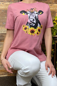 Cow with Sunflowers Tshirt