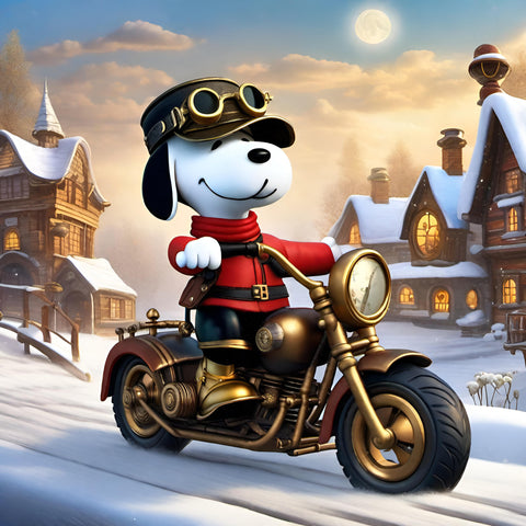 snoopy the biker