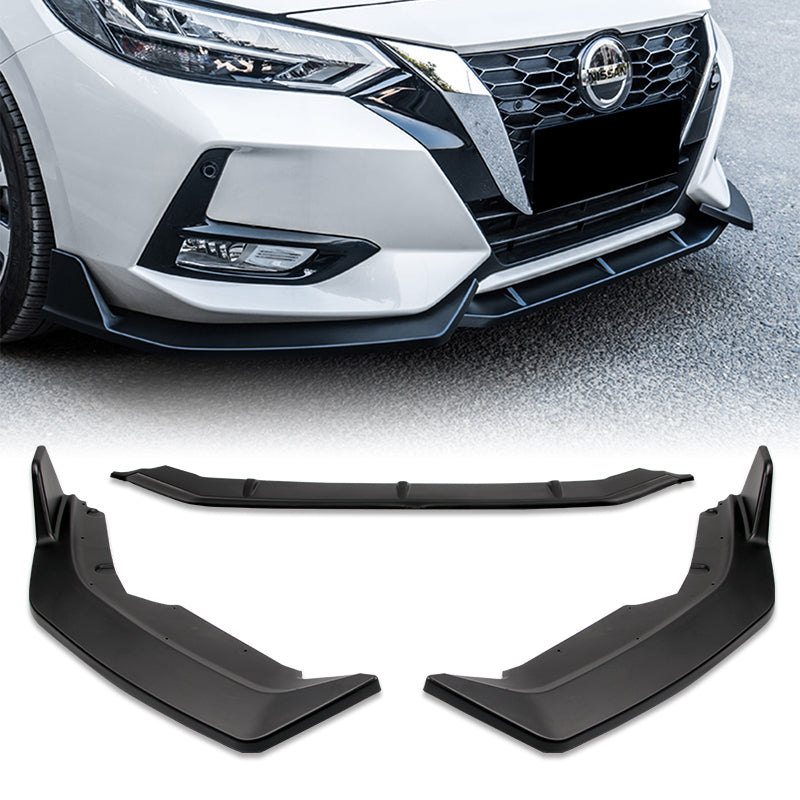 For 20202022 Nissan Sentra Unpainted Matt Black Front Bumper Spoiler