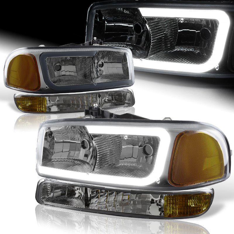 For 1999-2006 GMC Sierra 1500 2500 G2 DRL LED Smoke Amber