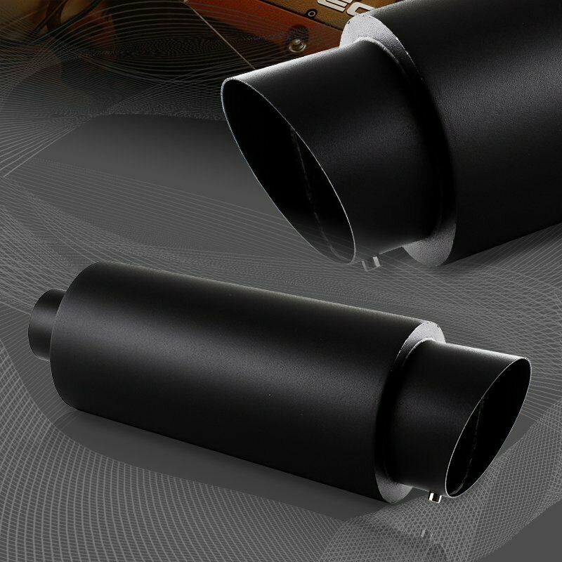 4" Fire Ball Tip 2.5" Inlet T304 Black Stainless Racing Exhaust Muffler + Silencer