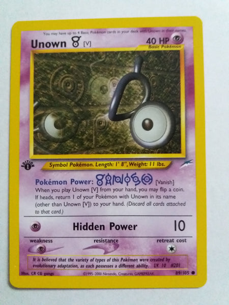 87/105 Unown S 1st Edition “Neo Destiny” Nr. Mint - Mint – PokemonCardShop