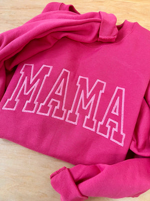 Monochrome Mama Sweatshirt, Pink - Pineapple Whiskey Boutique