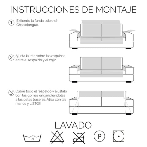 Instrucciones de montaje protector cubre sofá royale