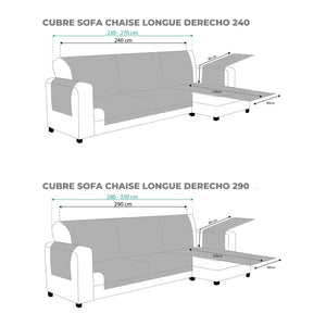 Comprar Protector Cubre Sofá Chaise Longue Modelo Brisa | Eiffel Textile