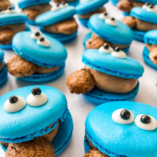 Cookie Monster Macarons - The March Hare Bakery