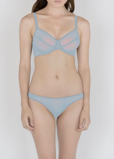 Sheer French Tulle Basic Bra in Pastel Hues - DEBORAH MARQUIT