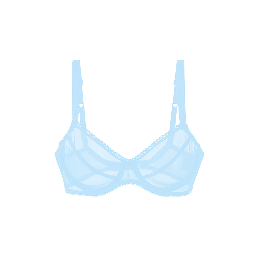 Sheer French Tulle Basic Bra in Pastel Hues sizes D-DD