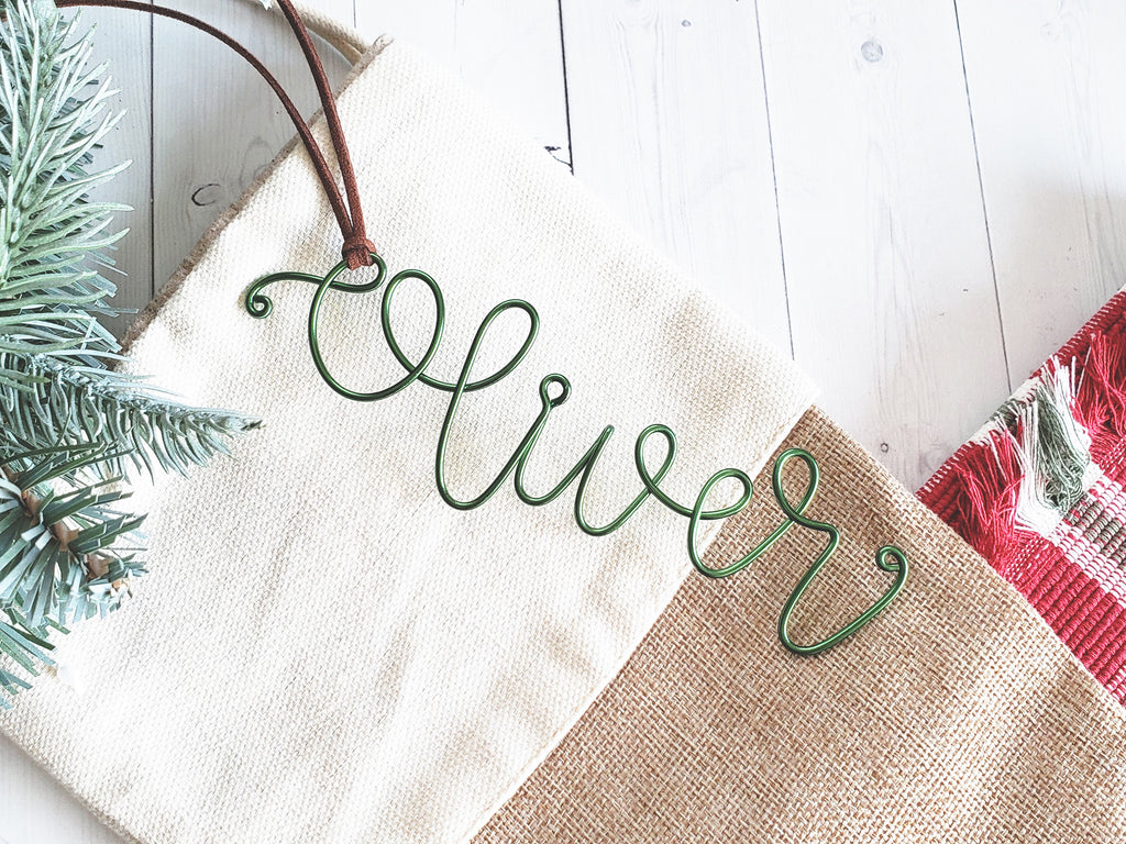 Custom Wire Name Stocking Tag (Aria) – Le Rustic Chic