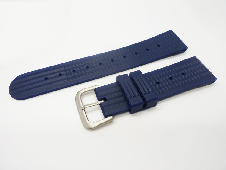 BLUE Straight Rubber Waffle Strap (20/22mm) – Uncle Straps
