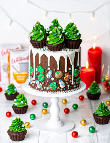 christmas tree cake made with chocolate and orange