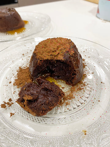 chocolate fondant with miso caramel