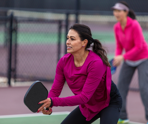 women playing Pickleball 