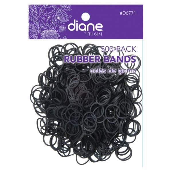 Diane gomas elásticas negras, paquete de 500
