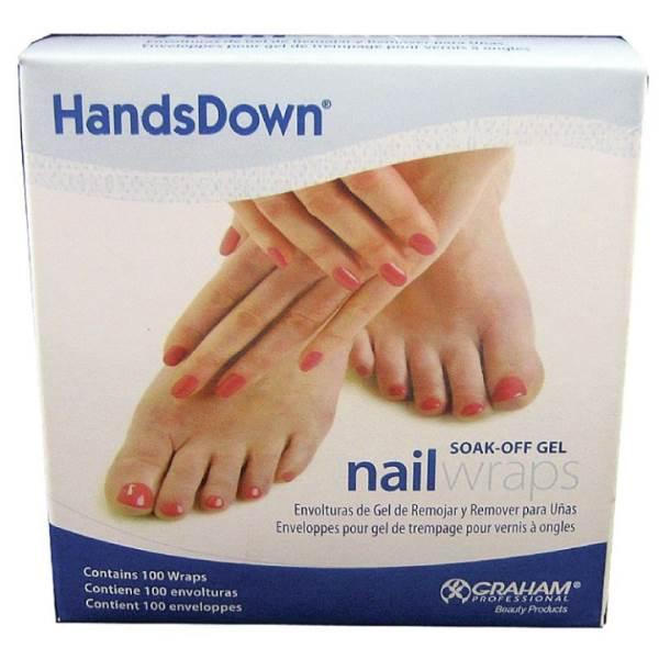 Handsdown Soak-Off Gel Nail Wraps Sac de 100 ct