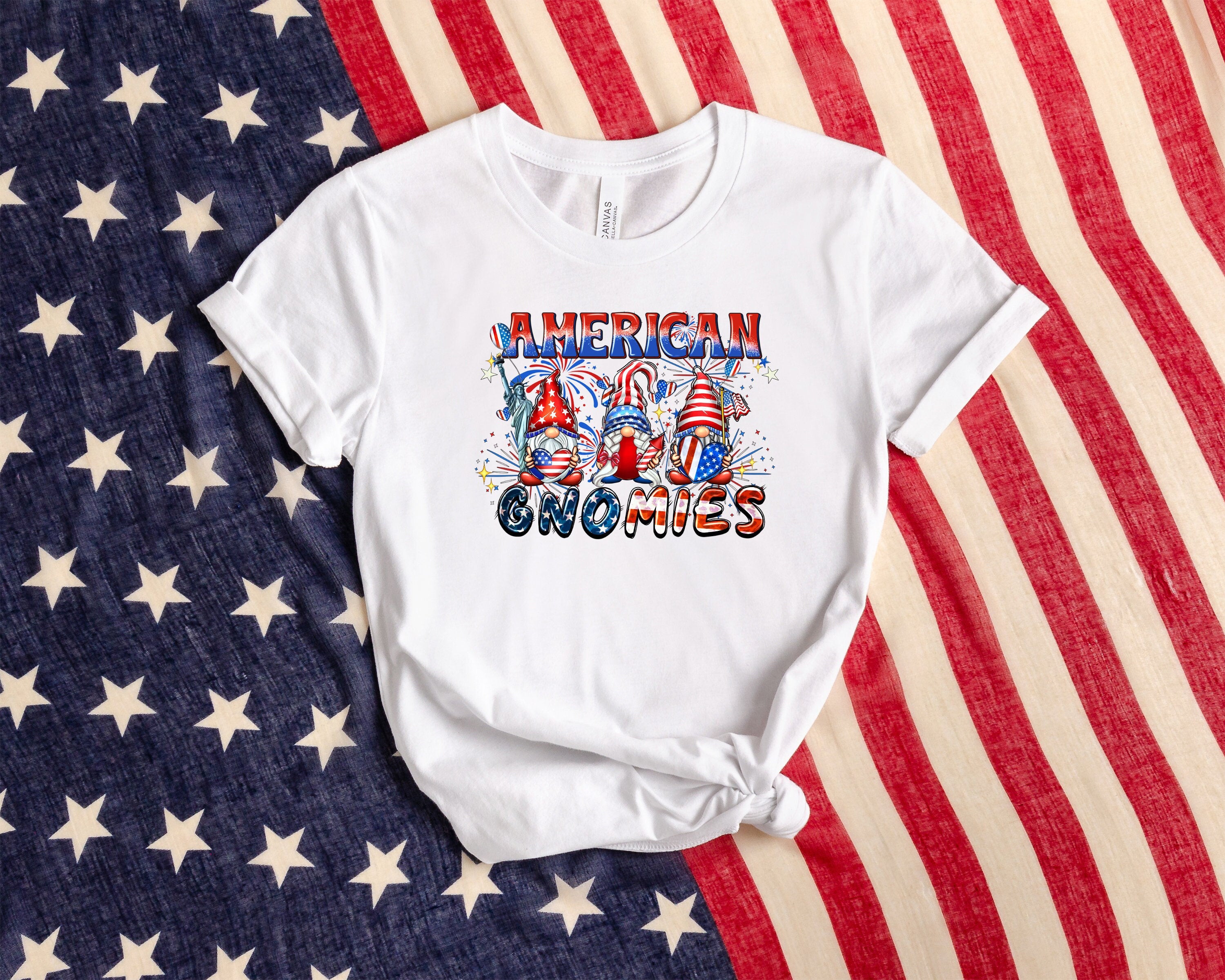 Camisa patriótica de Gnomies americanos