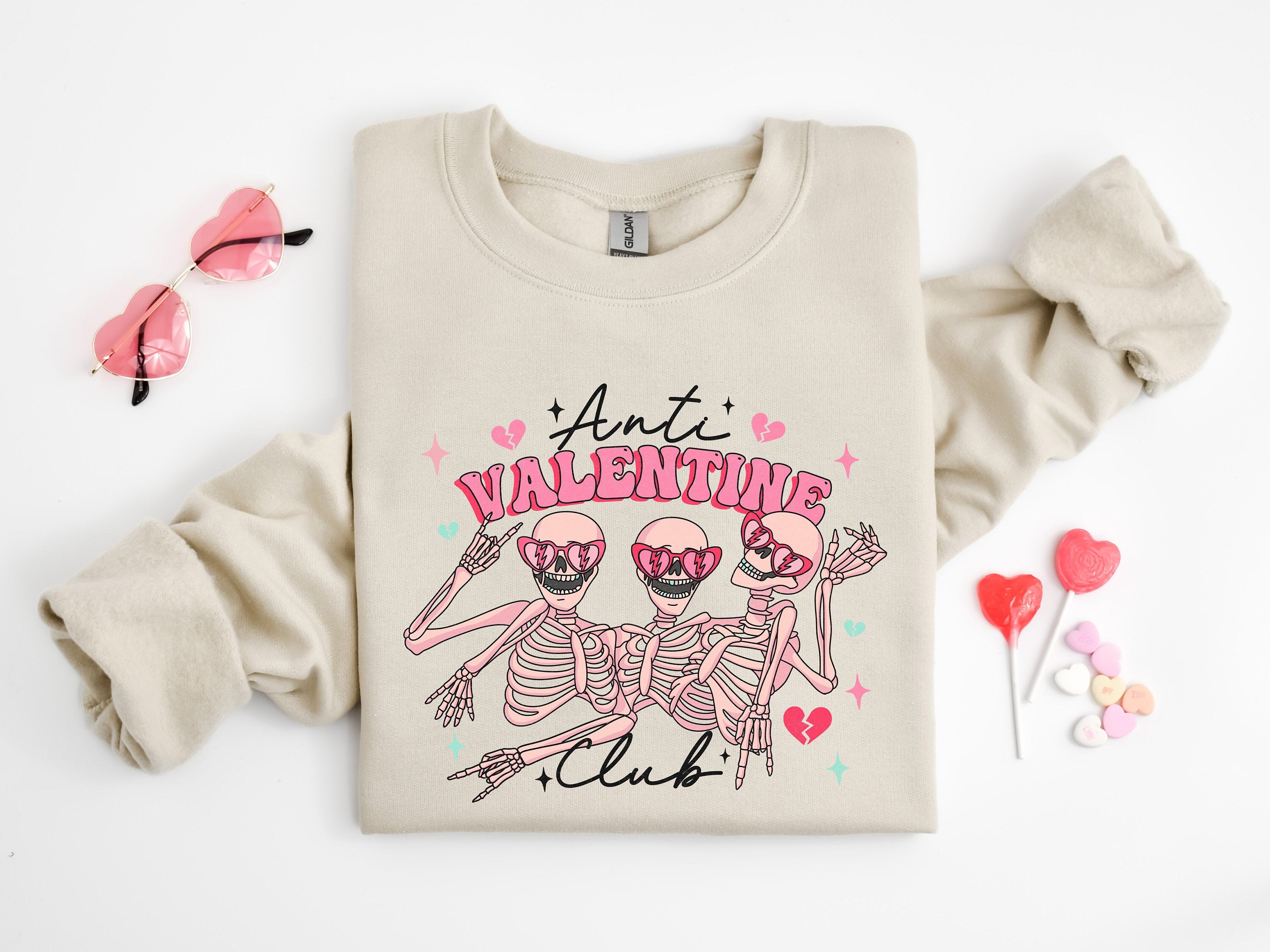 Sweat-shirt Anti Valentine Club
