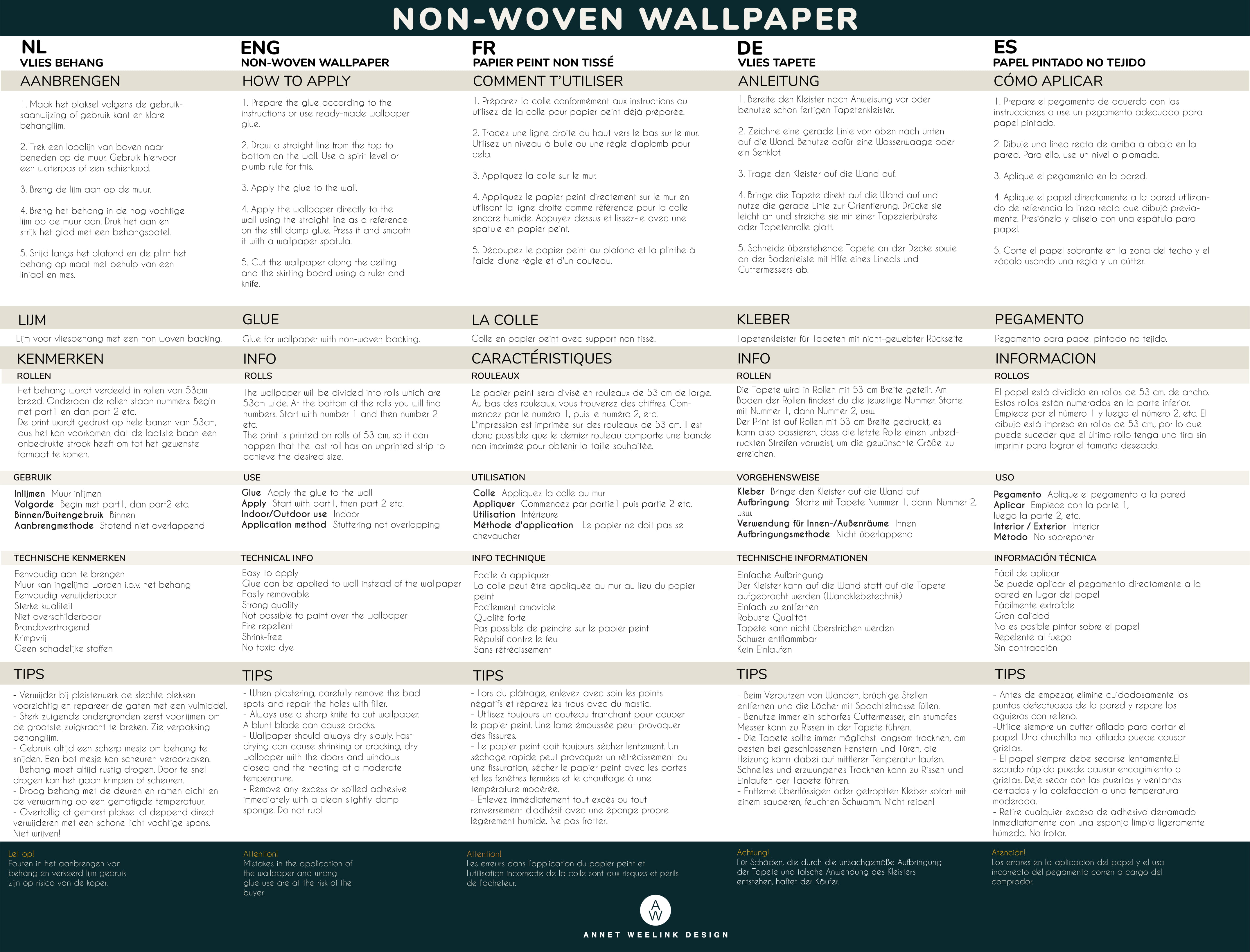 Wallpaper Manual WALL SIZED IMAGE – Annet Weelink Design