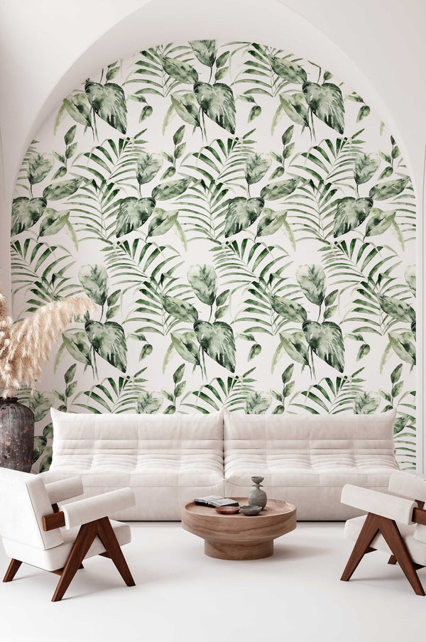 Cheetah and jungle leaves dark textured Pattern Wallpaper for Walls | Leaps  and Bounds