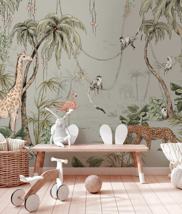 Omzet Ijdelheid afvoer Kinderkamer behang ? Unieke prints met dieren, jungle, bos of safari! –  Annet Weelink Design