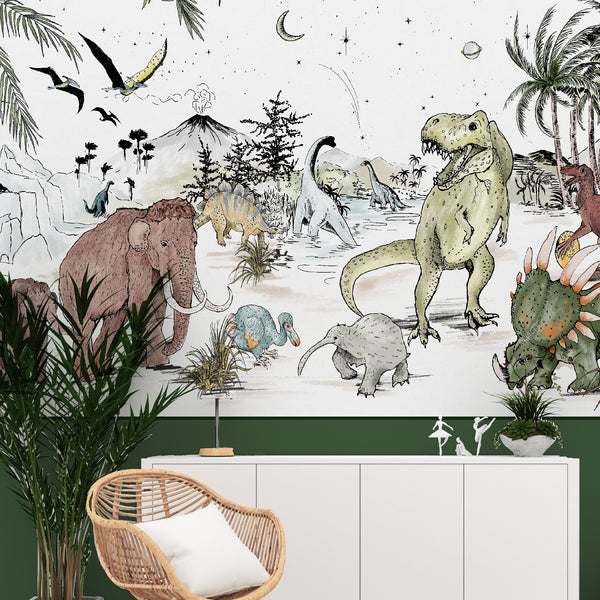 realiteit Gemiddeld Grens Dino behang | Unieke dinosaurus print, ook zwart-wit! | Annet Weelink –  Annet Weelink Design