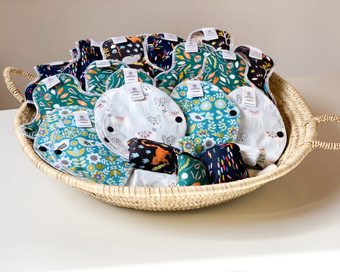 A basket full of reusable pads.