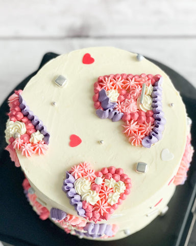 Hearts birthday cake