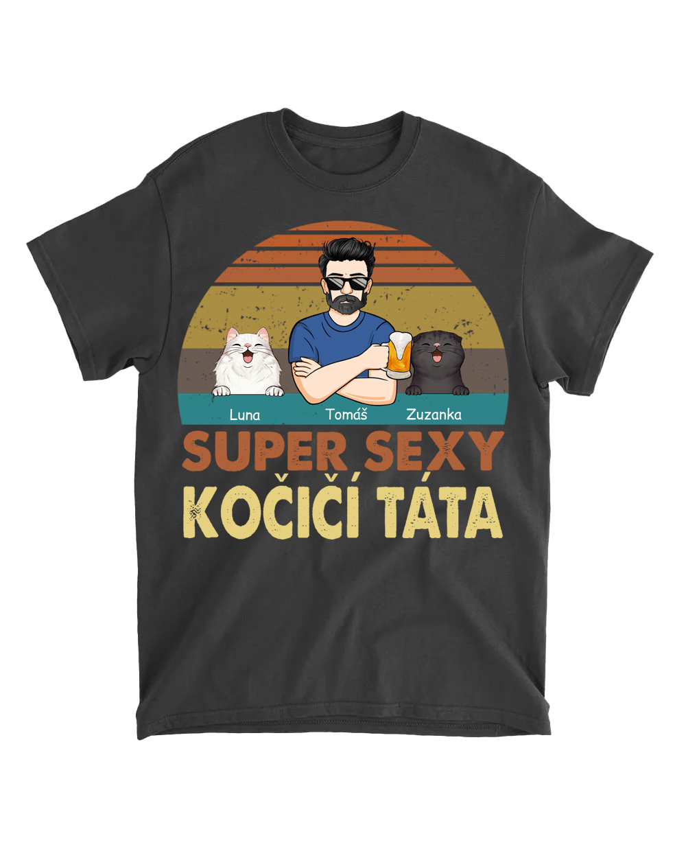 Tričko - Super sexy kočičí táta - až 4 kočky - Climo product image