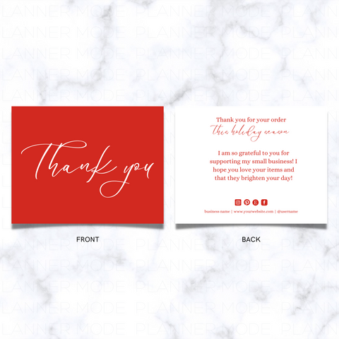 Holiday thank you cards