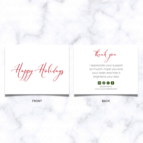 Holiday thank you cards