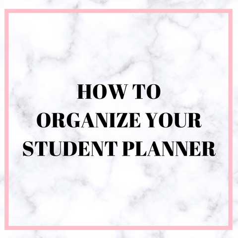 how to organize your student planner