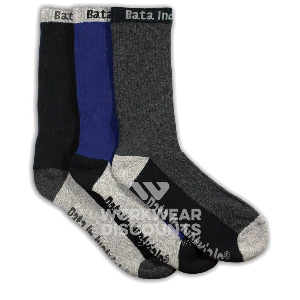 Bata Multicolour Crew Sock 3 Pack Dark – Workwear Discounts