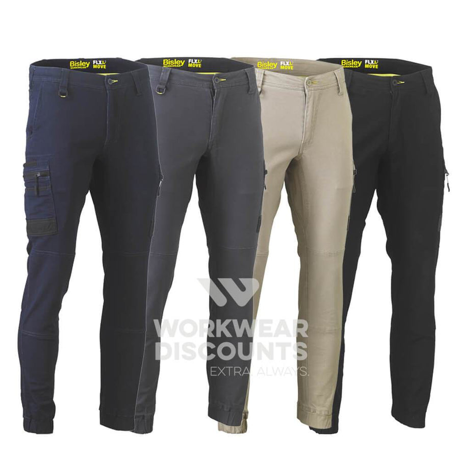 Bisley BPC6335 Stretch Denim Cargo Cuffed Pants – Workwear Discounts