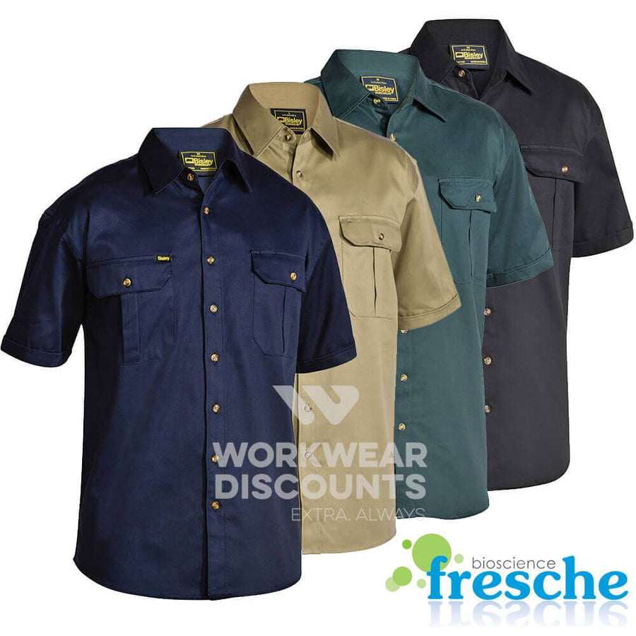 Bisley BS1414 Airflow Ripstop Vented Work Shirt Short Sleeve – Workwear  Discounts