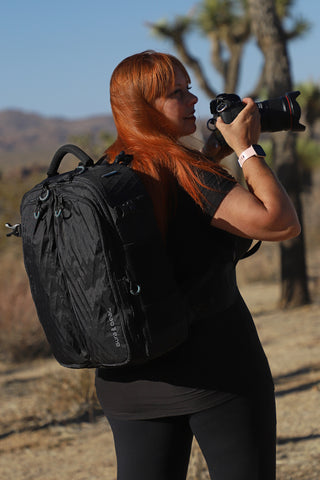 Katrina Brown with the Kiboko 2.0 22L camera backpack