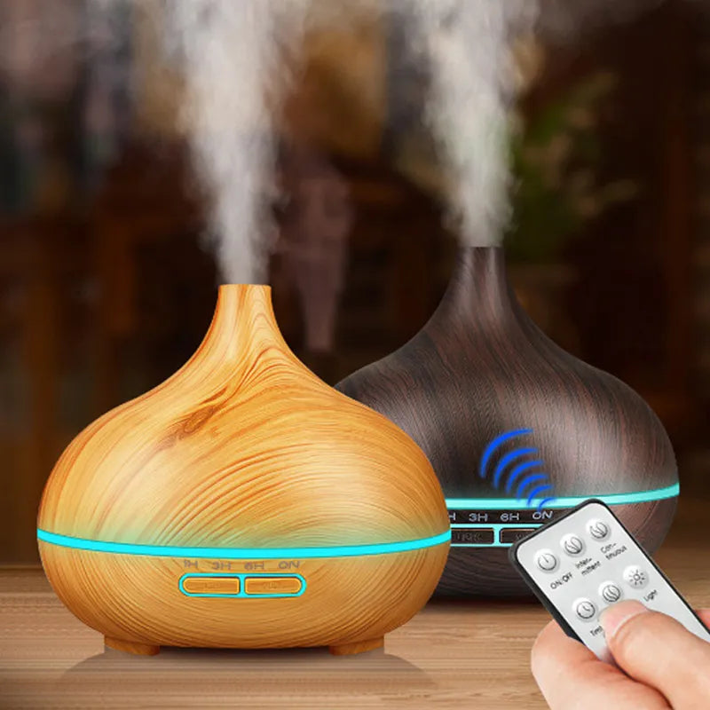 Remote Control Ultrasonic Wooden Oil Essential Diffuser