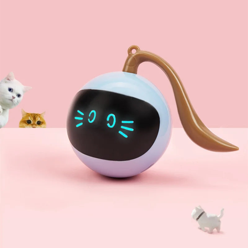 Mini Size Robotic Cat Toys Pet Interactive USB Power Electric Smart Jumping Ball Self Rotating Rolling Jumping Ball For Cats