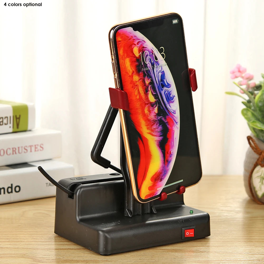2023 Desk Walking Swing Shaker Mobile Phone Stand Automatic Shake Motion Mute Brush Step Safety Wiggler With USB Cable