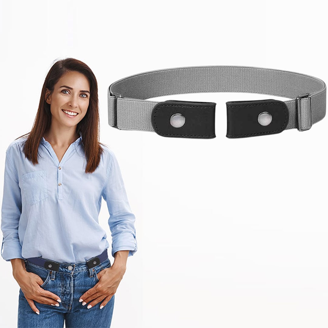 chunky black belt with silver buckle