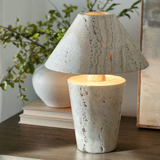 Corsica - Stone Ceramic Drum Shade Table Lamp