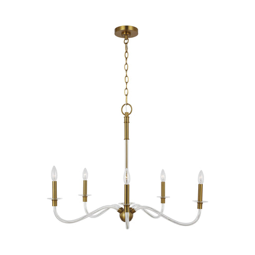 Mia Medium Barrel Chandelier in Hand-Rubbed Antique Brass with Clear G –  Level
