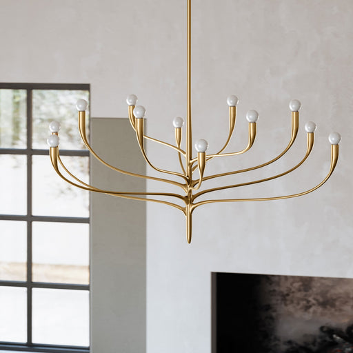 Barclay 9-Light 50 Aged Brass Chandelier By Hudson Valley Lighting