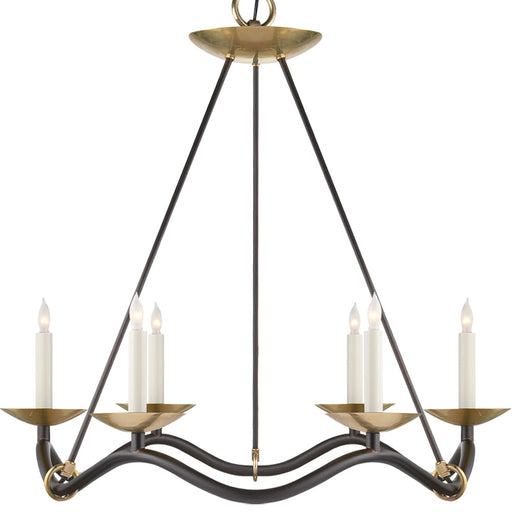 Wythe Glass Chandelier 6-Light Medium, Visual Comfort Modern