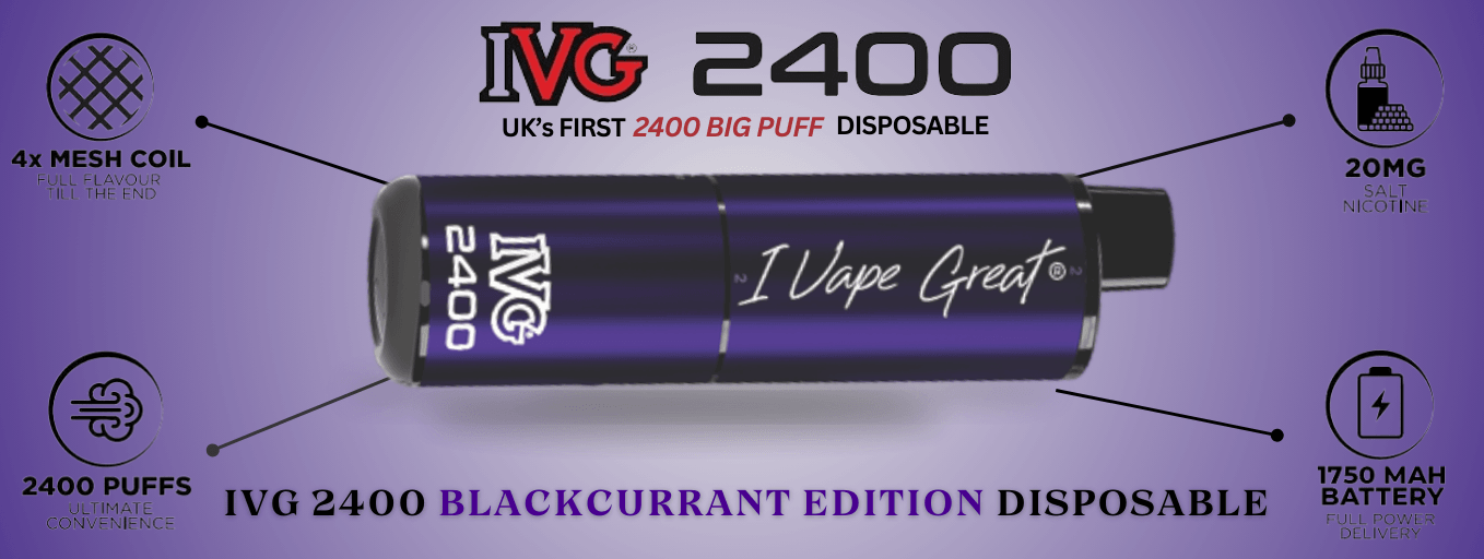 IVG 2400 Blackcurrant Edition 4 in 1 Disposable Vape flavour