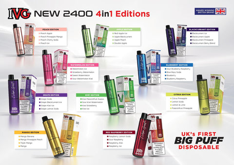 Buy IVG 2400 10 Brand New 4 in 1 Editions With New flavour pods
