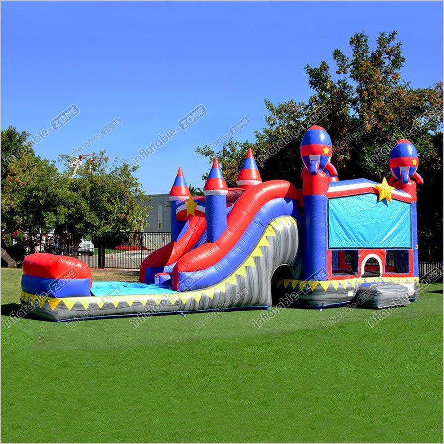 Rocket Bounce House Slides Combo Inflatable Jumping Castle Bouncy Time Party
