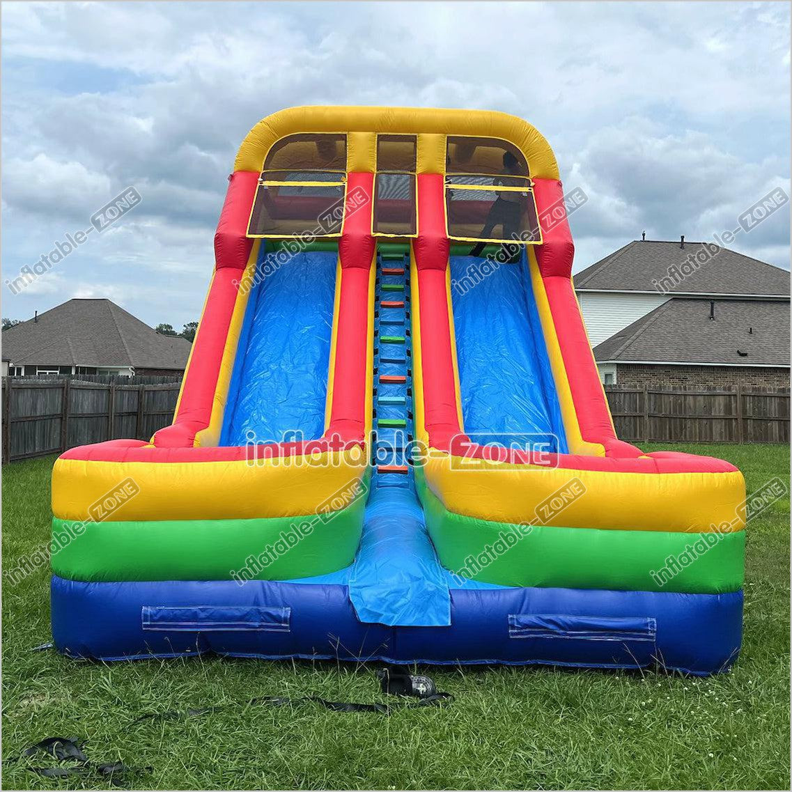 Backyard Big Water Slides Best Outdoor Sunny Fun Happy Jump Double Lane Inflatable Waterslides For Parties
