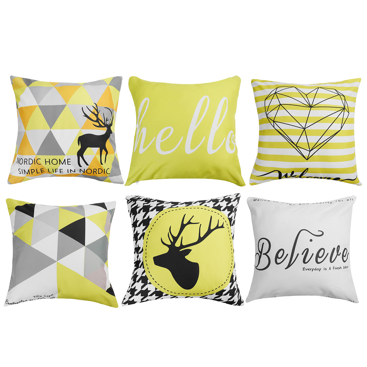 Geometric Cushion yellow throw pillow