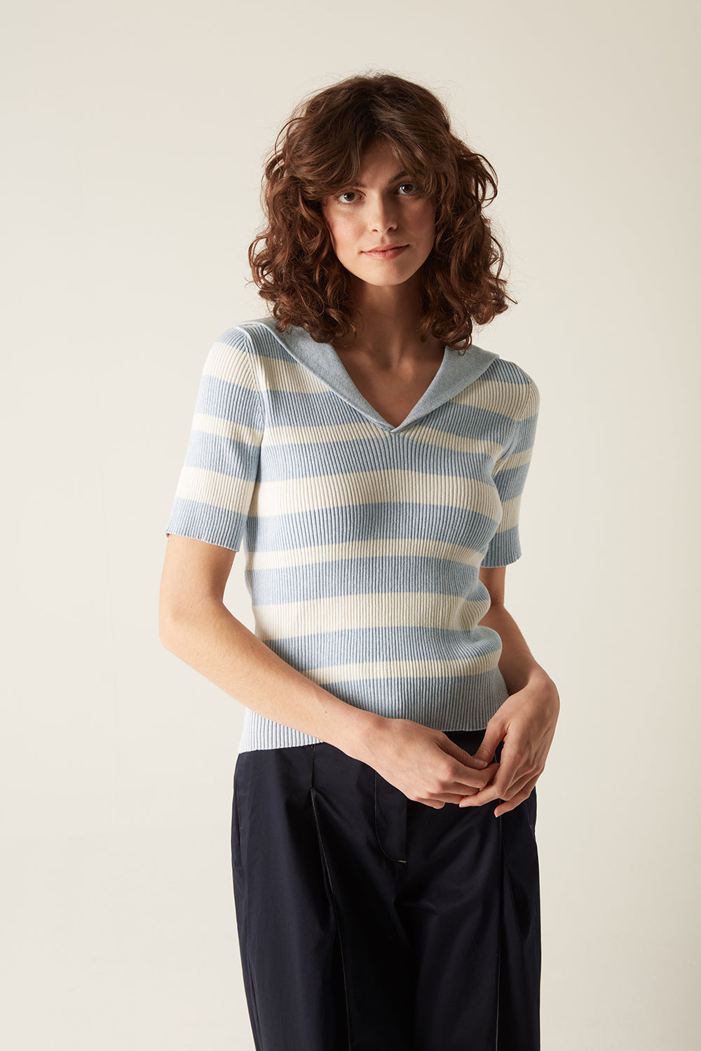 Lee Blue Short Sleeve Knit – Mirla Beane