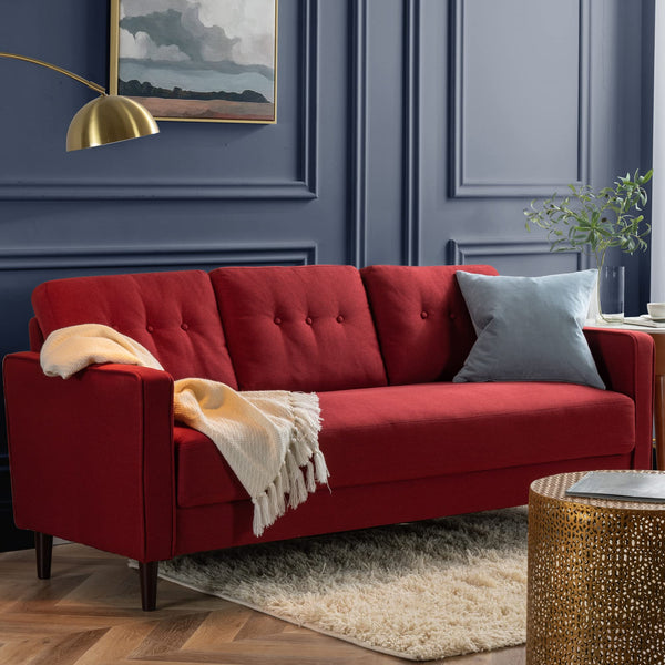 The red tones add depth and sophistication to your living room, creating a captivating and inviting atmosphere.